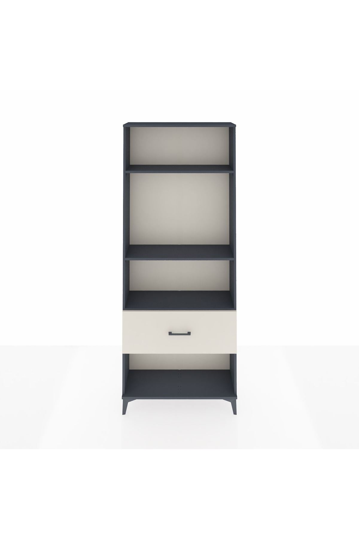 Arges Dolap 3 Raflı Tek Çekmeceli 88x30x221 Antrasit-Aytaşı