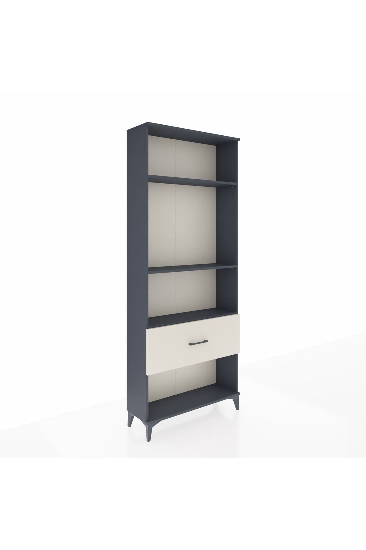 Arges Dolap 3 Raflı Tek Çekmeceli 88x30x221 Antrasit-Aytaşı