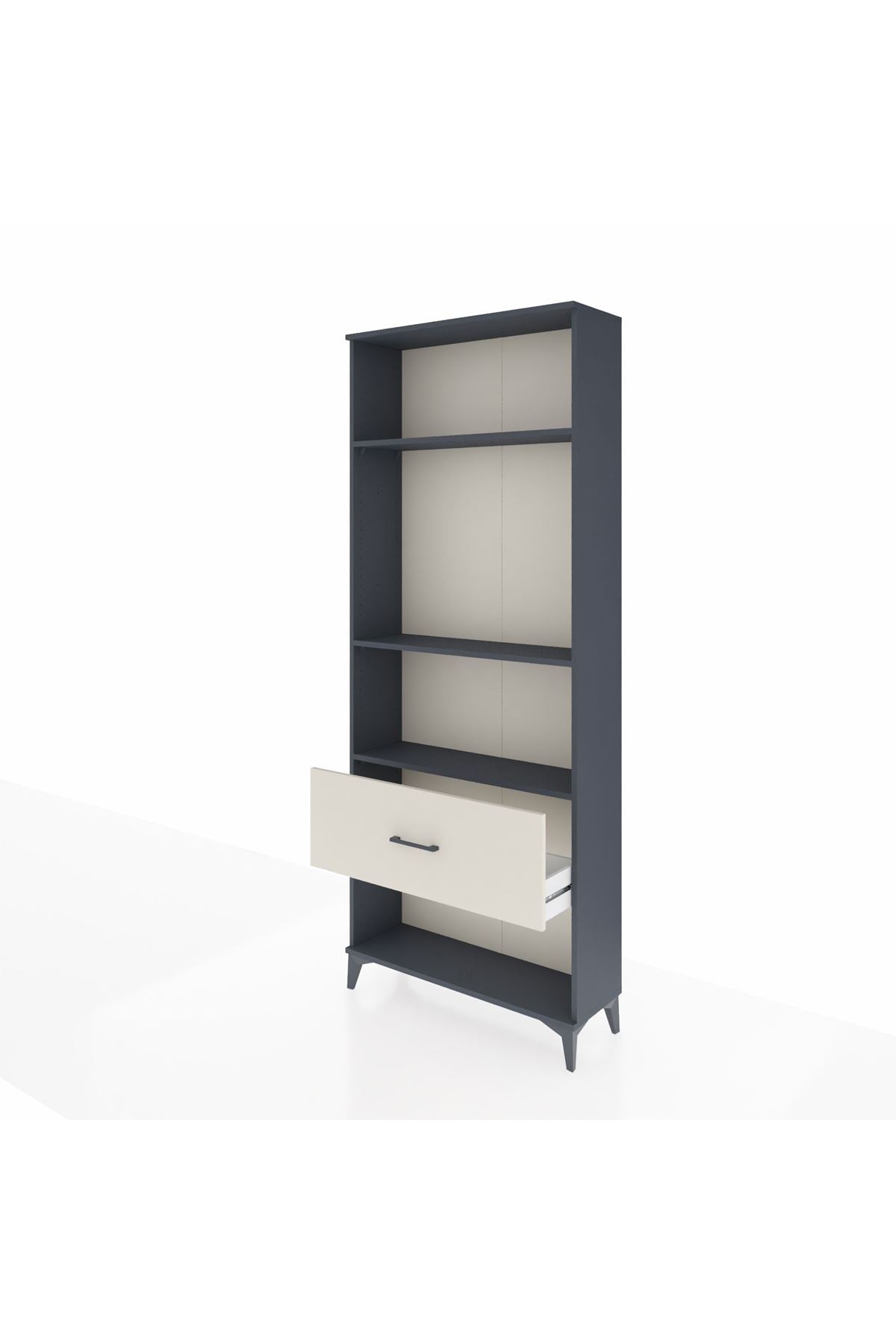 Arges Dolap 3 Raflı Tek Çekmeceli 88x30x221 Antrasit-Aytaşı