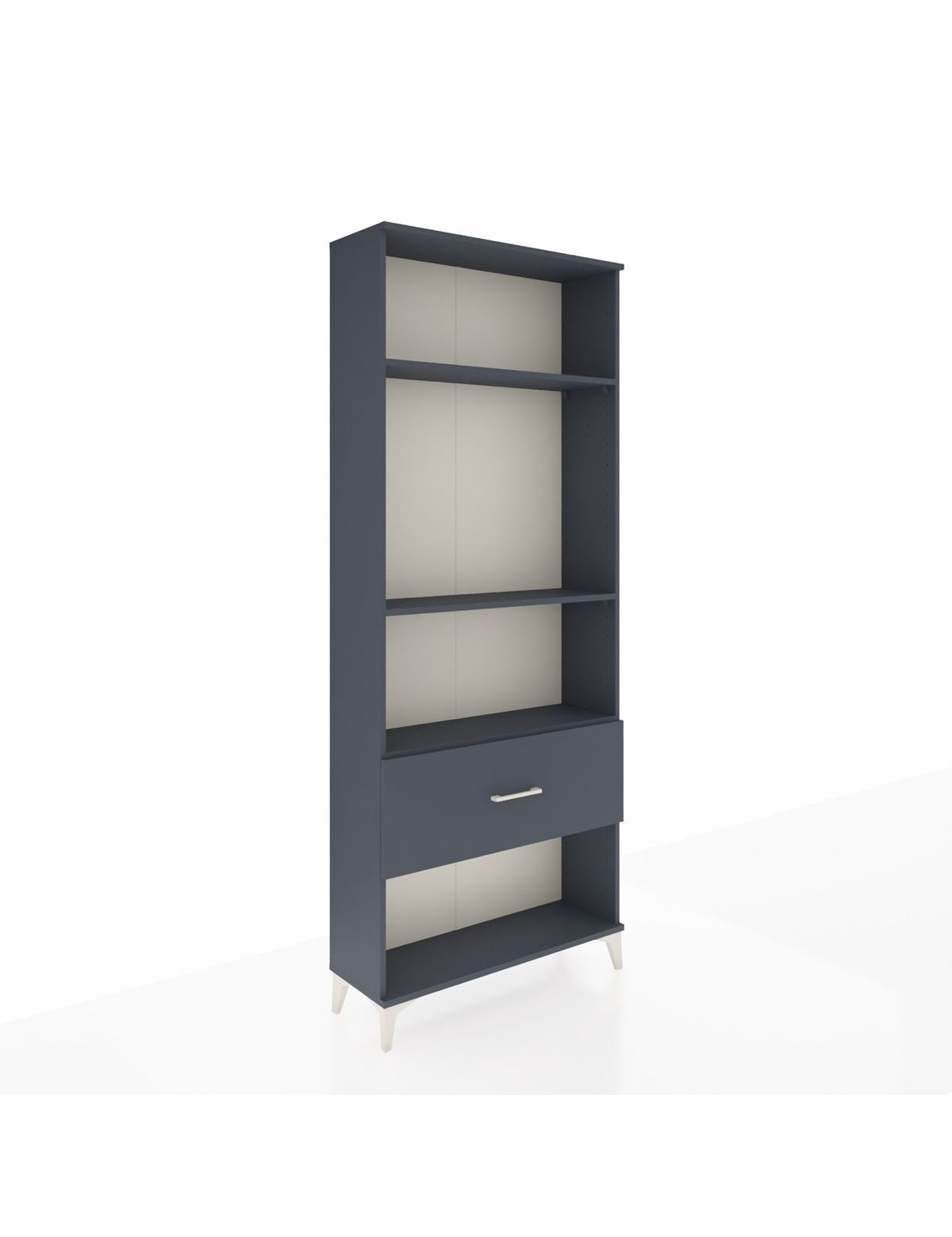 Arges Dolap 3 Raflı Tek Çekmeceli 88x30x221 Antrasit-Antrasit