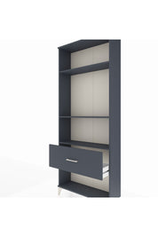 Arges Dolap 3 Raflı Tek Çekmeceli 88x30x221 Antrasit-Antrasit