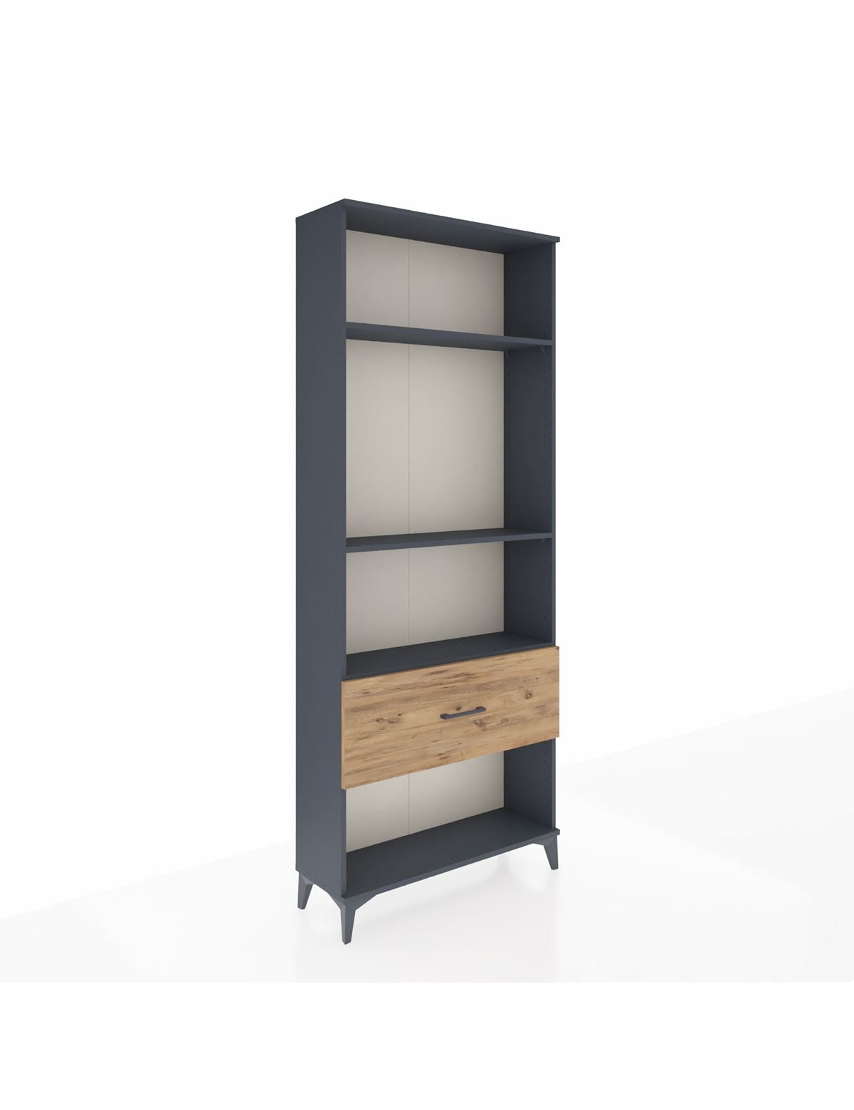 Arges Dolap 3 Raflı Tek Çekmeceli 88x30x221 Antrasit-Çam