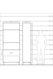 Arges Dolap 3 Raflı Tek Çekmeceli 88x30x221 Çam-Aytaşı