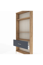 Arges Dolap 3 Raflı Tek Çekmeceli 88x30x221 Çam-Antrasit