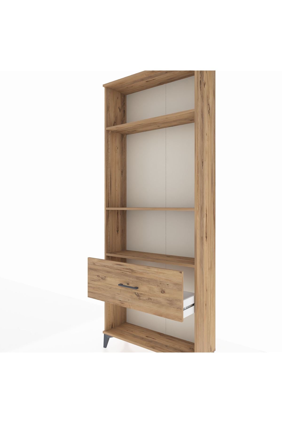 Arges Dolap 3 Raflı Tek Çekmeceli 88x30x221 Çam-Çam