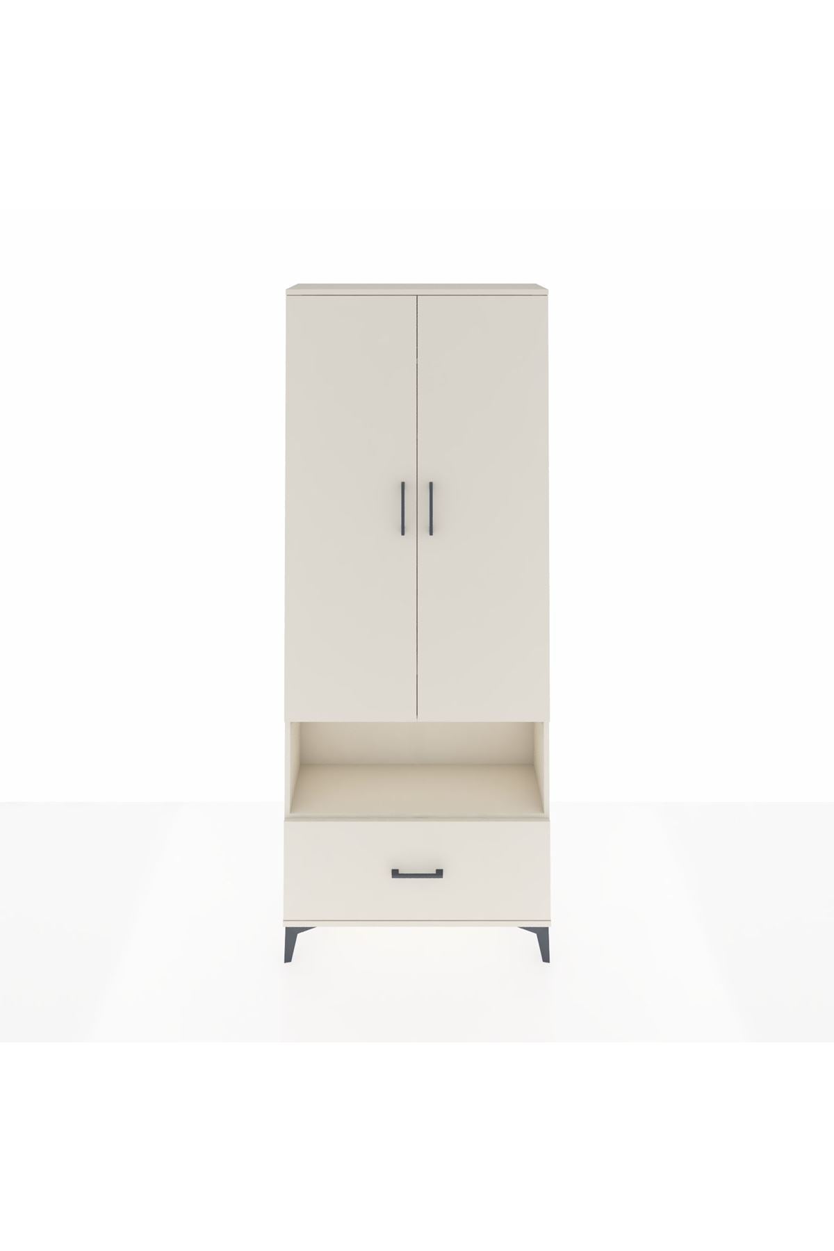 Arges Dolap 3 Raflı Tek Çekmeceli Tek Askılı 88x30x221 Aytaşı-Aytaşı