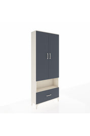 Arges Dolap 3 Raflı Tek Çekmeceli Tek Askılı 88x30x221 Aytaşı-Antrasit