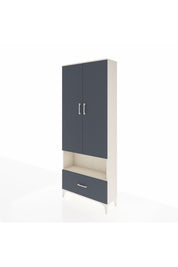 Arges Dolap 3 Raflı Tek Çekmeceli Tek Askılı 88x30x221 Aytaşı-Antrasit