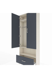 Arges Dolap 3 Raflı Tek Çekmeceli Tek Askılı 88x30x221 Aytaşı-Antrasit