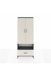 Arges Dolap 3 Raflı Tek Çekmeceli Tek Askılı 88x30x221 Antrasit-Aytaşı