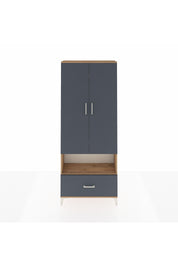 Arges Dolap 3 Raflı Tek Çekmeceli Tek Askılı 88x30x221 Çam-Antrasit