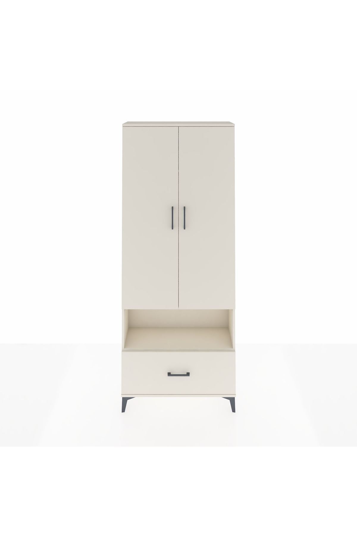 Arges Dolap 4 Raflı Tek Çekmeceli 2 Kapaklı 88x30x221 Aytaşı-Aytaşı