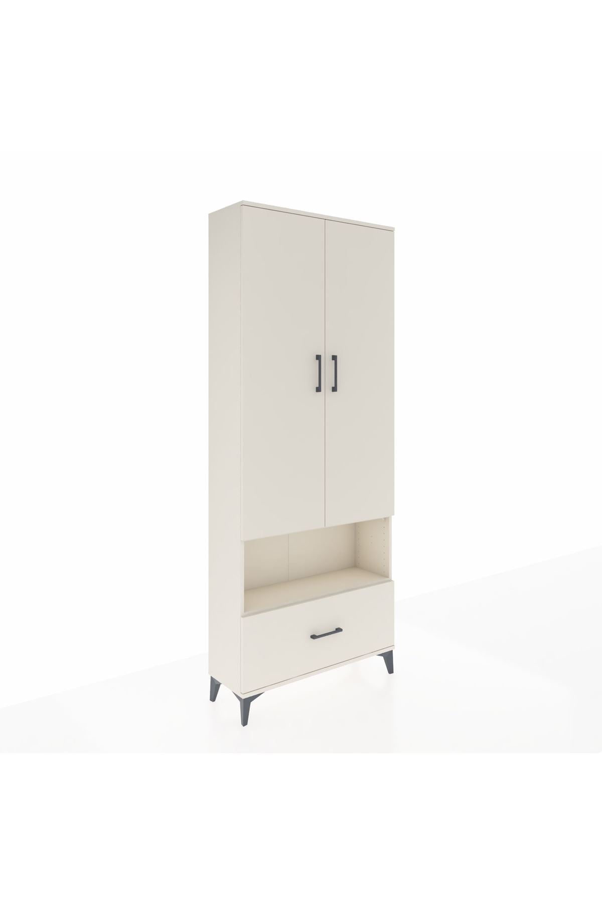 Arges Dolap 4 Raflı Tek Çekmeceli 2 Kapaklı 88x30x221 Aytaşı-Aytaşı