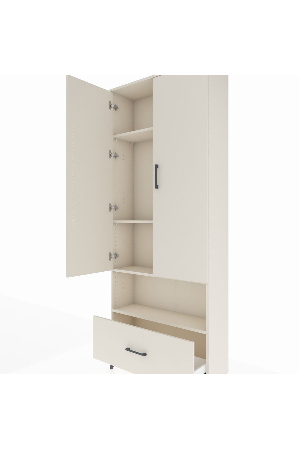 Arges Dolap 4 Raflı Tek Çekmeceli 2 Kapaklı 88x30x221 Aytaşı-Aytaşı