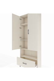 Arges Dolap 4 Raflı Tek Çekmeceli 2 Kapaklı 88x30x221 Aytaşı-Aytaşı