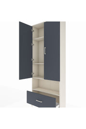 Arges Dolap 4 Raflı Tek Çekmeceli 2 Kapaklı 88x30x221 Aytaşı-Antrasit