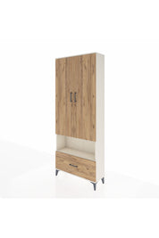 Arges Dolap 4 Raflı Tek Çekmeceli 2 Kapaklı 88x30x221 Aytaşı-Çam
