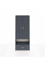 Arges Dolap 4 Raflı Tek Çekmeceli 2 Kapaklı 88x30x221 Antrasit-Antrasit