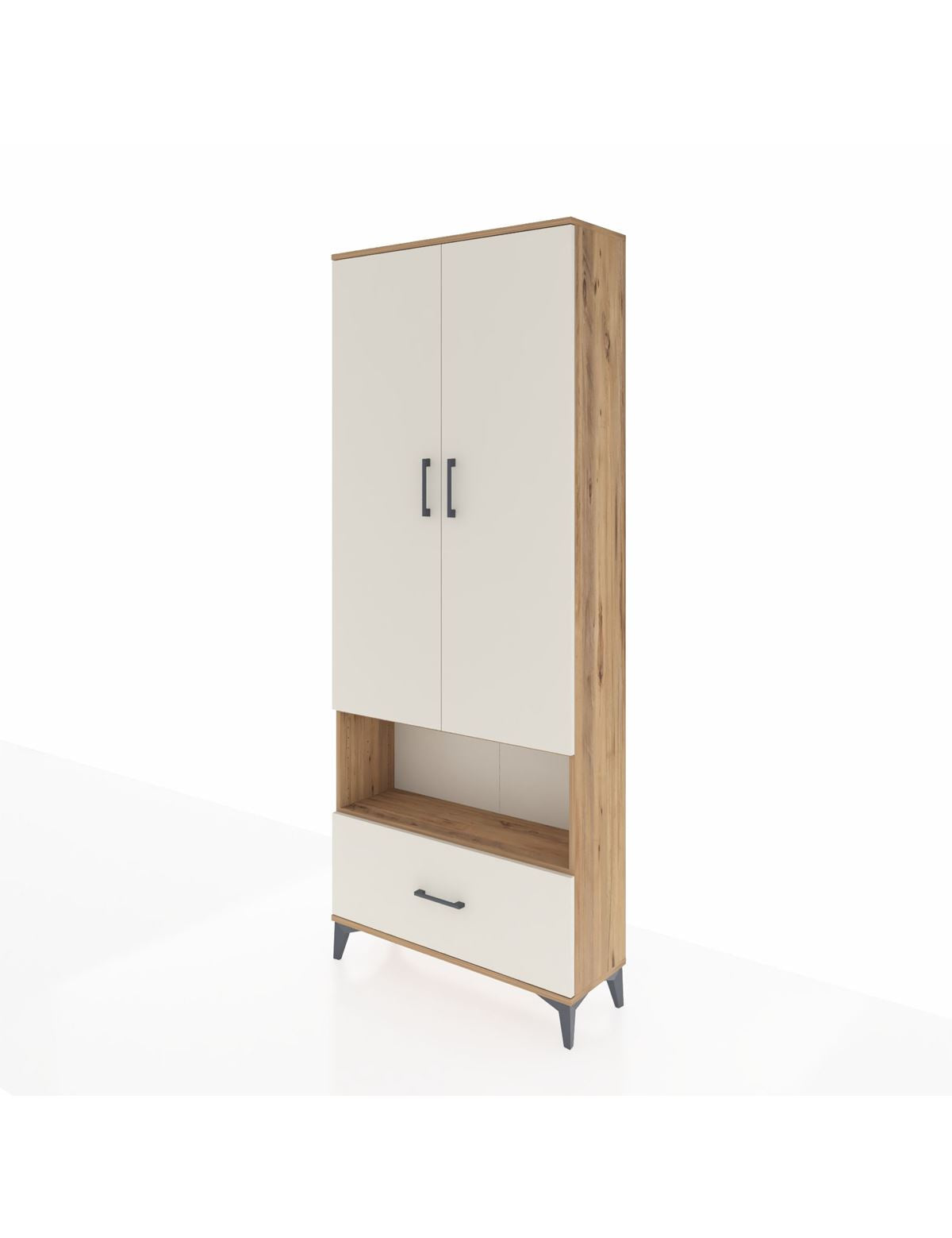 Arges Dolap 4 Raflı Tek Çekmeceli 2 Kapaklı 88x30x221 - S30M068V7A