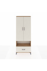 Arges Dolap 4 Raflı Tek Çekmeceli 2 Kapaklı 88x30x221