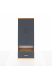 Arges Dolap 4 Raflı Tek Çekmeceli 2 Kapaklı 88x30x221 Çam-Antrasit