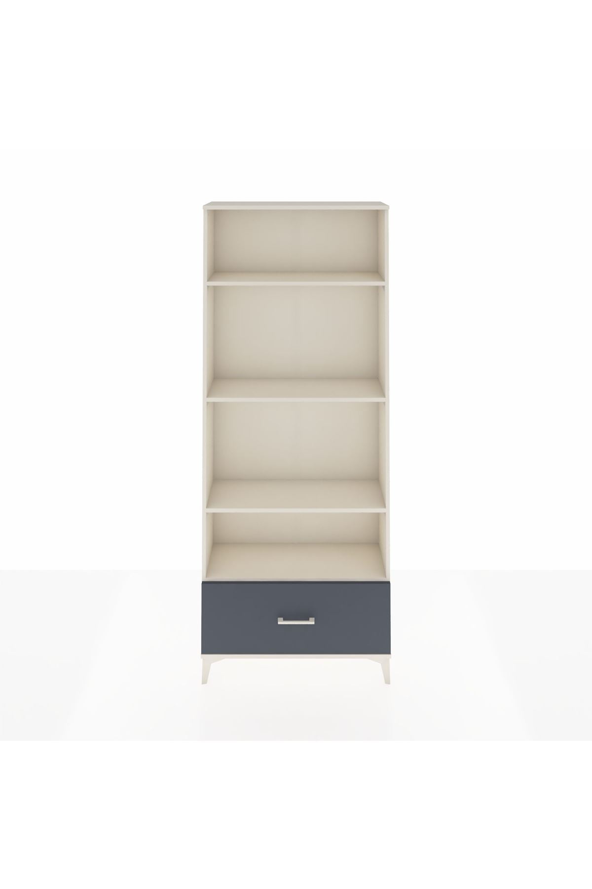 Arges Dolap 4 Raflı Tek Çekmeceli 88x30x221 Aytaşı-Antrasit