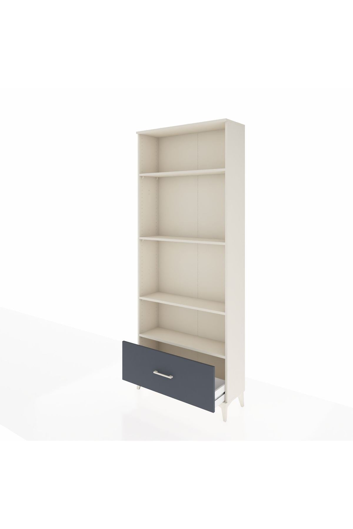 Arges Dolap 4 Raflı Tek Çekmeceli 88x30x221 Aytaşı-Antrasit