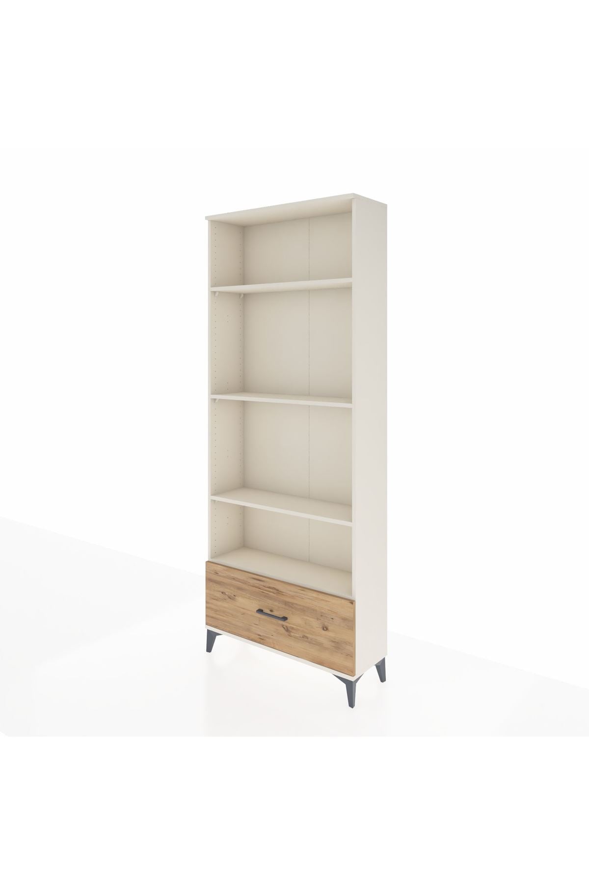 Arges Dolap 4 Raflı Tek Çekmeceli 88x30x221 Aytaşı-Çam