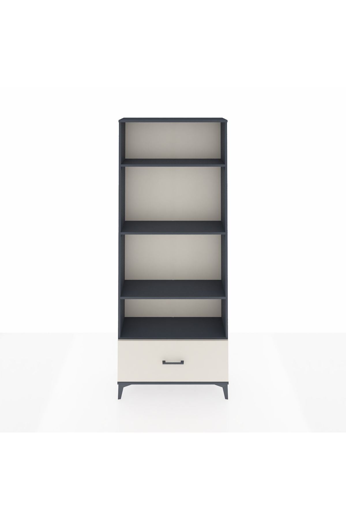 Arges Dolap 4 Raflı Tek Çekmeceli 88x30x221 Antrasit-Aytaşı