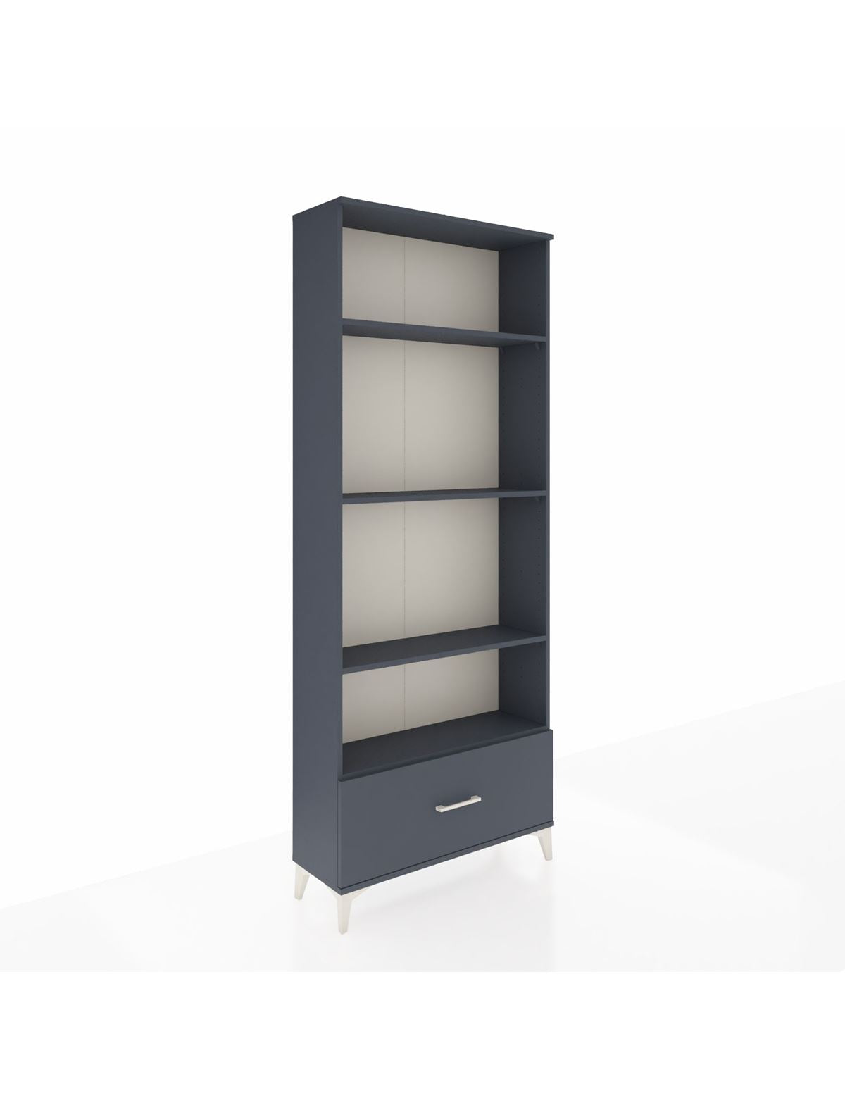 Arges Dolap 4 Raflı Tek Çekmeceli 88x30x221 Antrasit-Antrasit