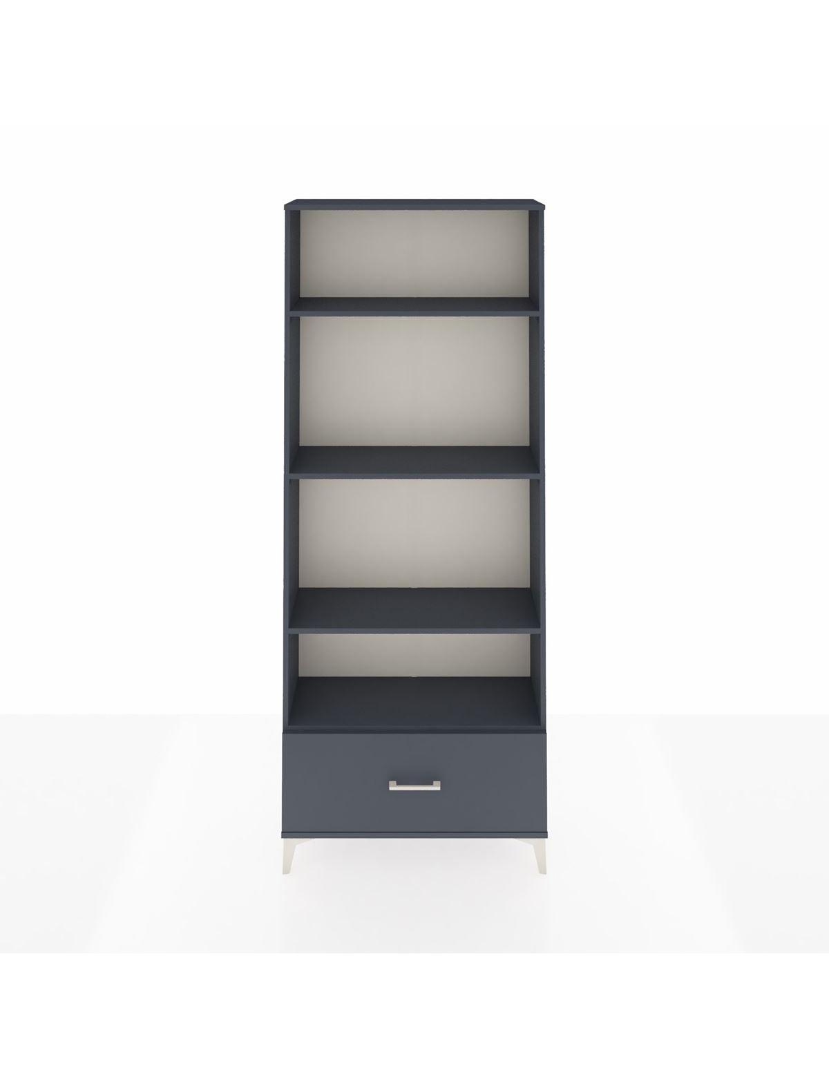 Arges Dolap 4 Raflı Tek Çekmeceli 88x30x221 Antrasit-Antrasit