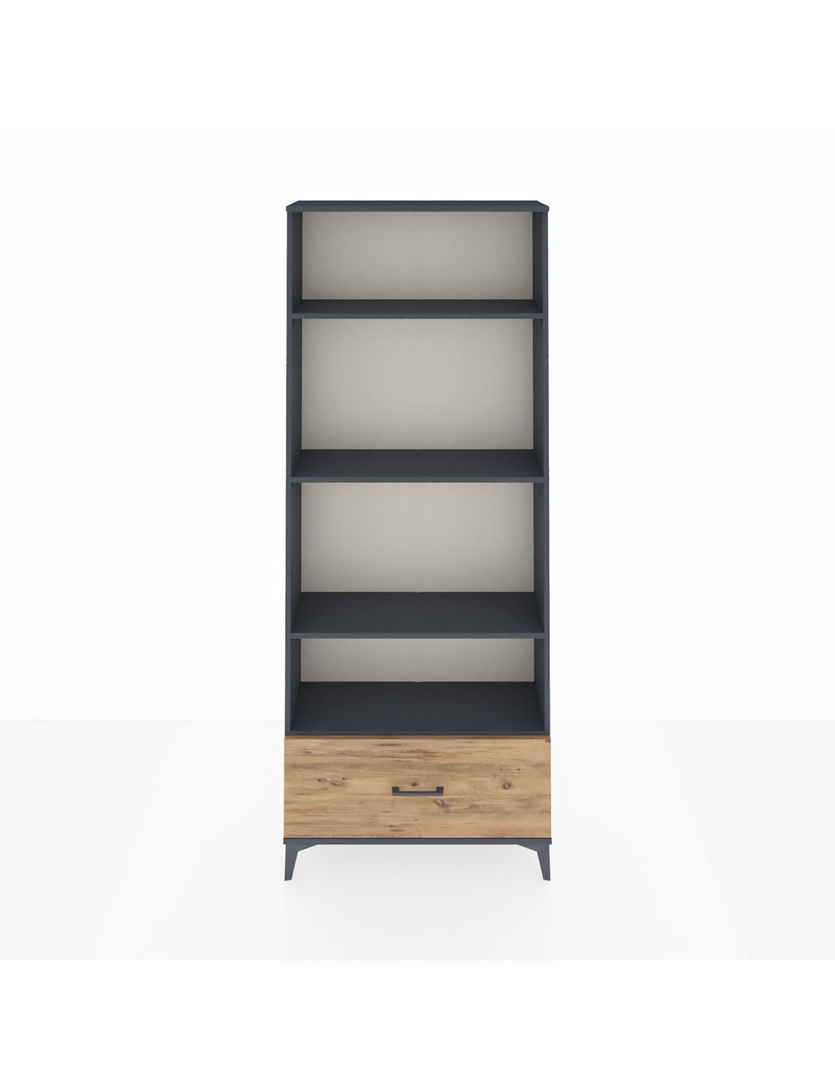 Arges Dolap 4 Raflı Tek Çekmeceli 88x30x221 Antrasit-Çam