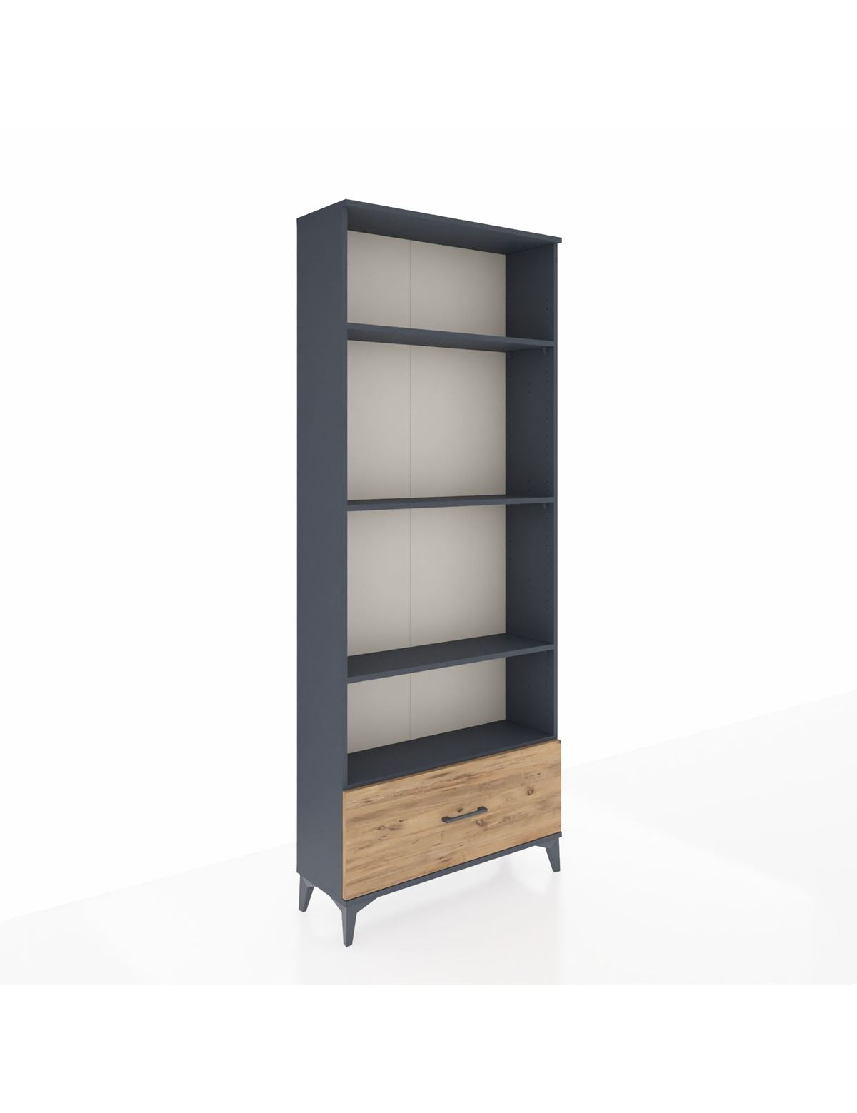 Arges Dolap 4 Raflı Tek Çekmeceli 88x30x221 Antrasit-Çam