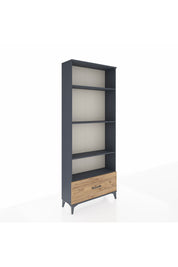 Arges Dolap 4 Raflı Tek Çekmeceli 88x30x221 Antrasit-Çam