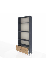 Arges Dolap 4 Raflı Tek Çekmeceli 88x30x221 Antrasit-Çam