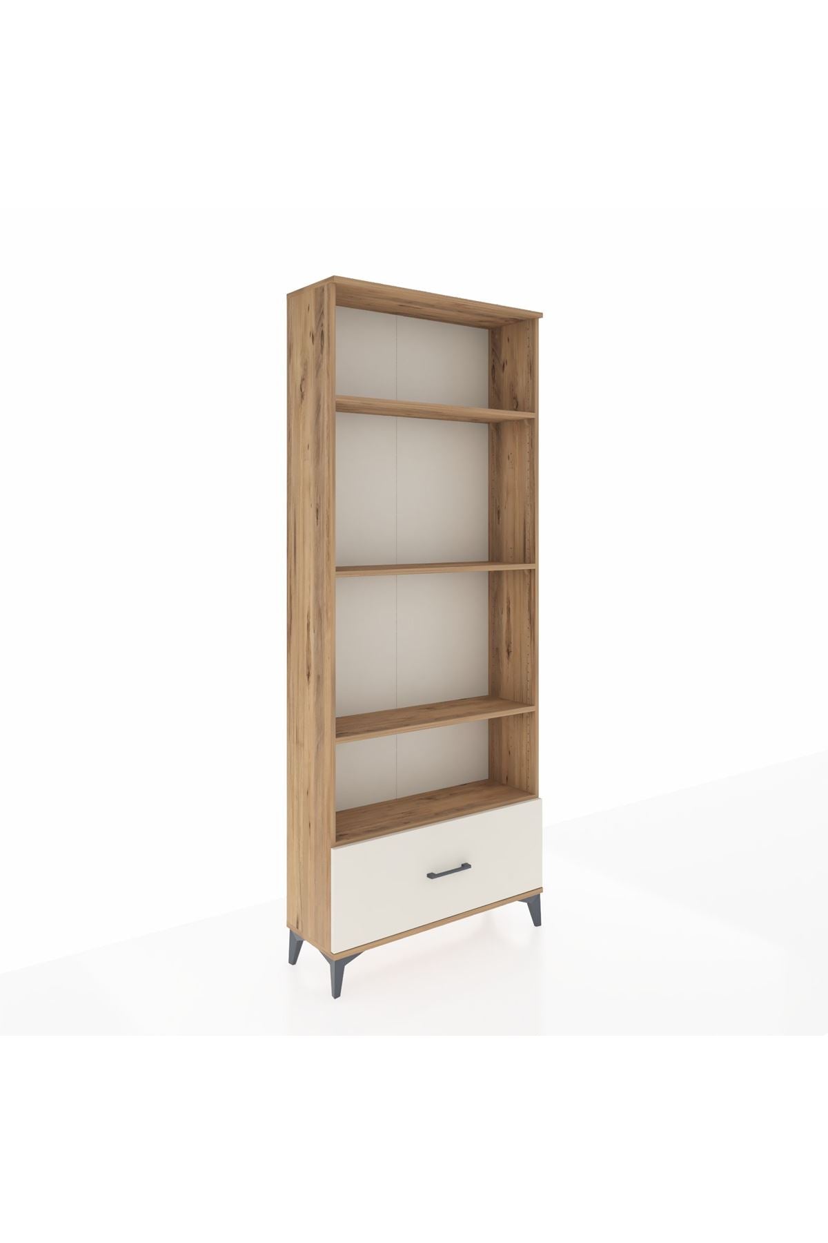 Arges Dolap 4 Raflı Tek Çekmeceli 88x30x221 Çam-Aytaşı