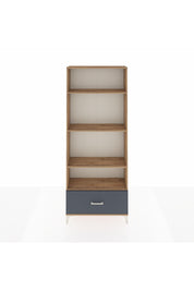 Arges Dolap 4 Raflı Tek Çekmeceli 88x30x221 Çam-Antrasit