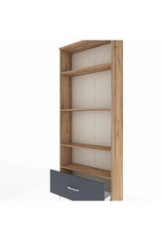 Arges Dolap 4 Raflı Tek Çekmeceli 88x30x221 Çam-Antrasit