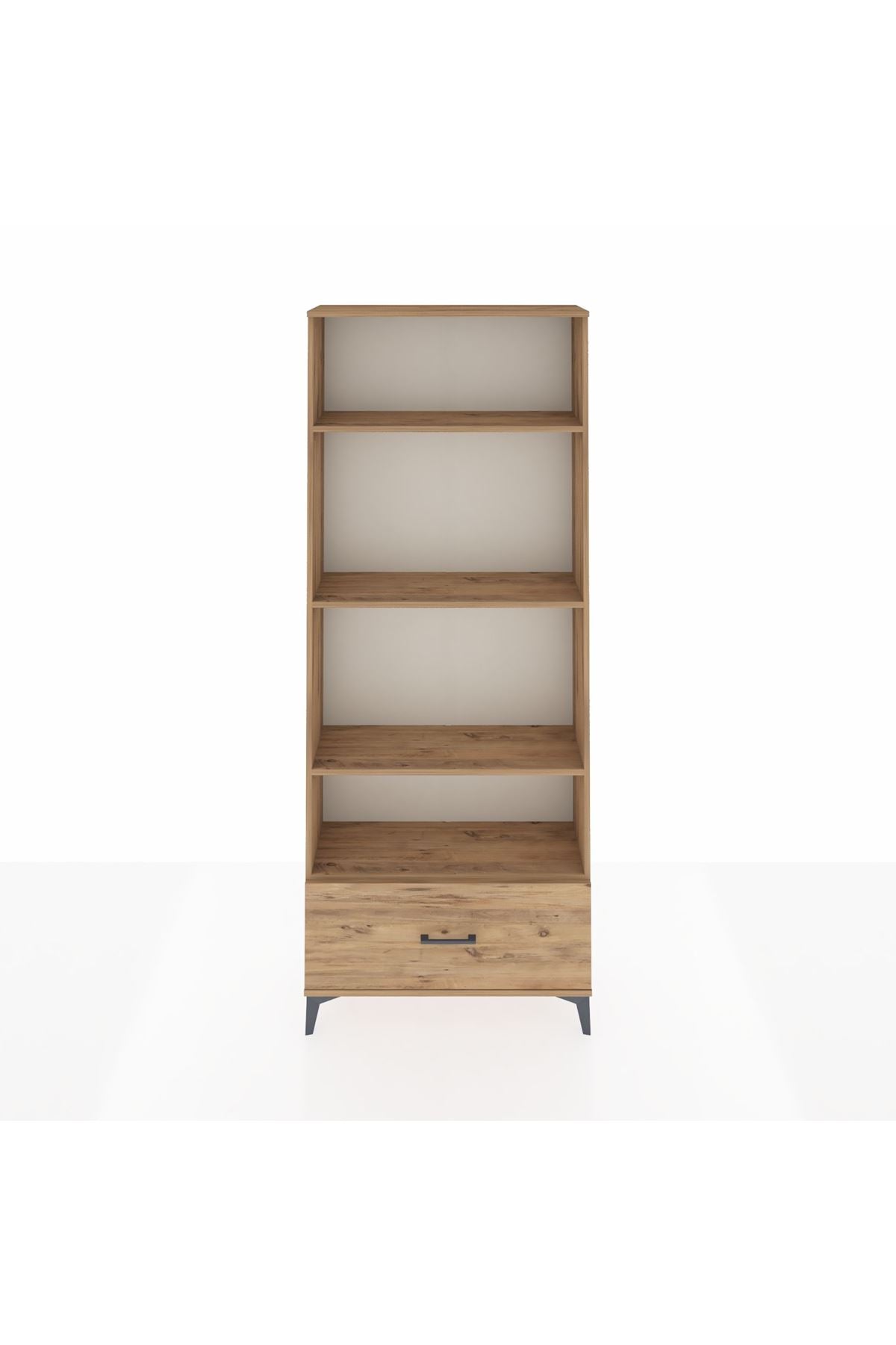 Arges Dolap 4 Raflı Tek Çekmeceli 88x30x221 Çam-Çam