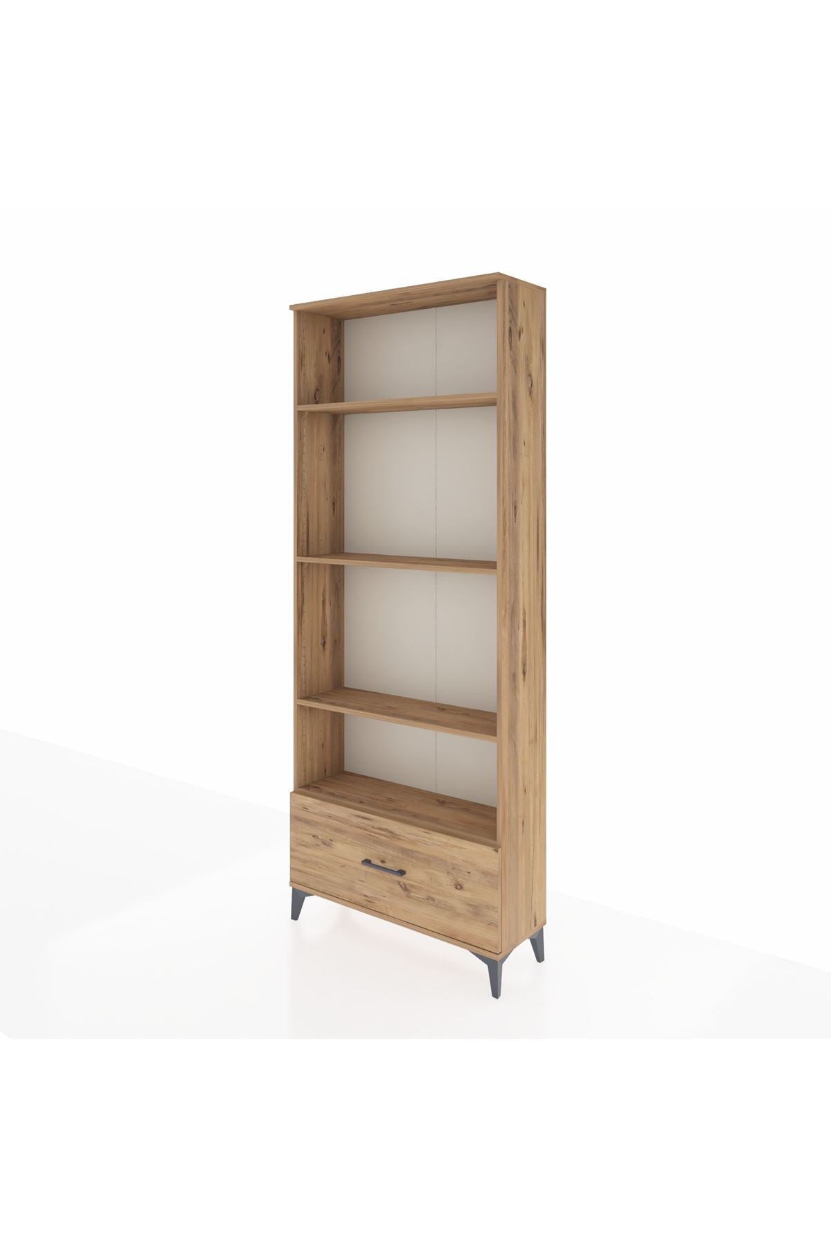 Arges Dolap 4 Raflı Tek Çekmeceli 88x30x221 Çam-Çam