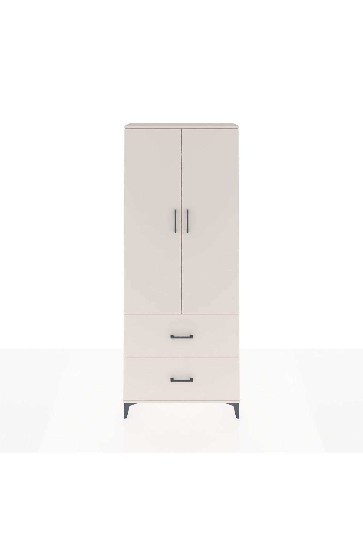 Arges Dolap 2 Raflı 2 Çekmeceli Tek Askılı 88x30x221 Aytaşı-Aytaşı