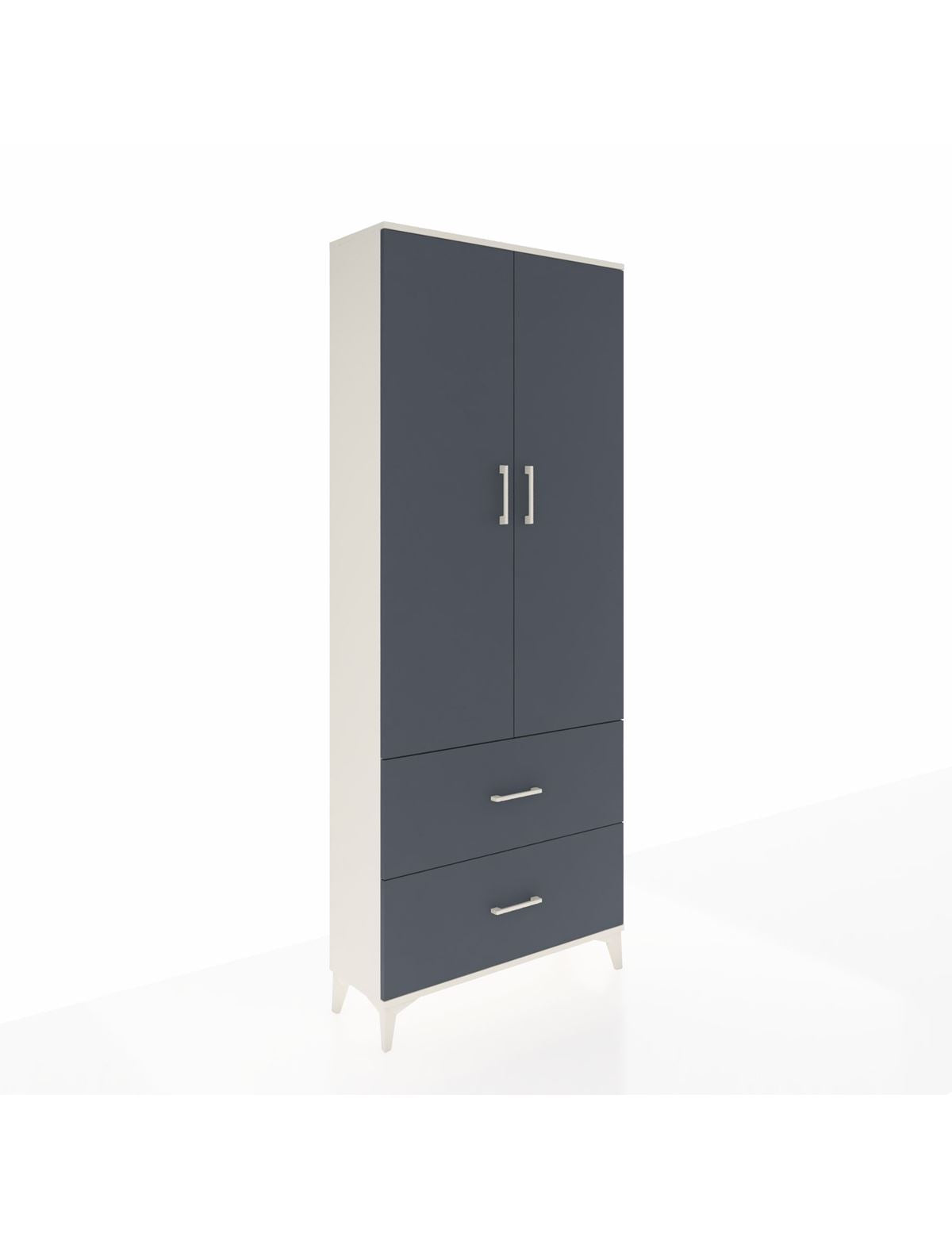 Arges Dolap 2 Raflı 2 Çekmeceli Tek Askılı 88x30x221 Aytaşı-Antrasit