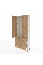 Arges Dolap 2 Raflı 2 Çekmeceli Tek Askılı 88x30x221 Aytaşı-Çam