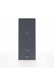 Arges Dolap 2 Raflı 2 Çekmeceli Tek Askılı 88x30x221 Antrasit-Antrasit