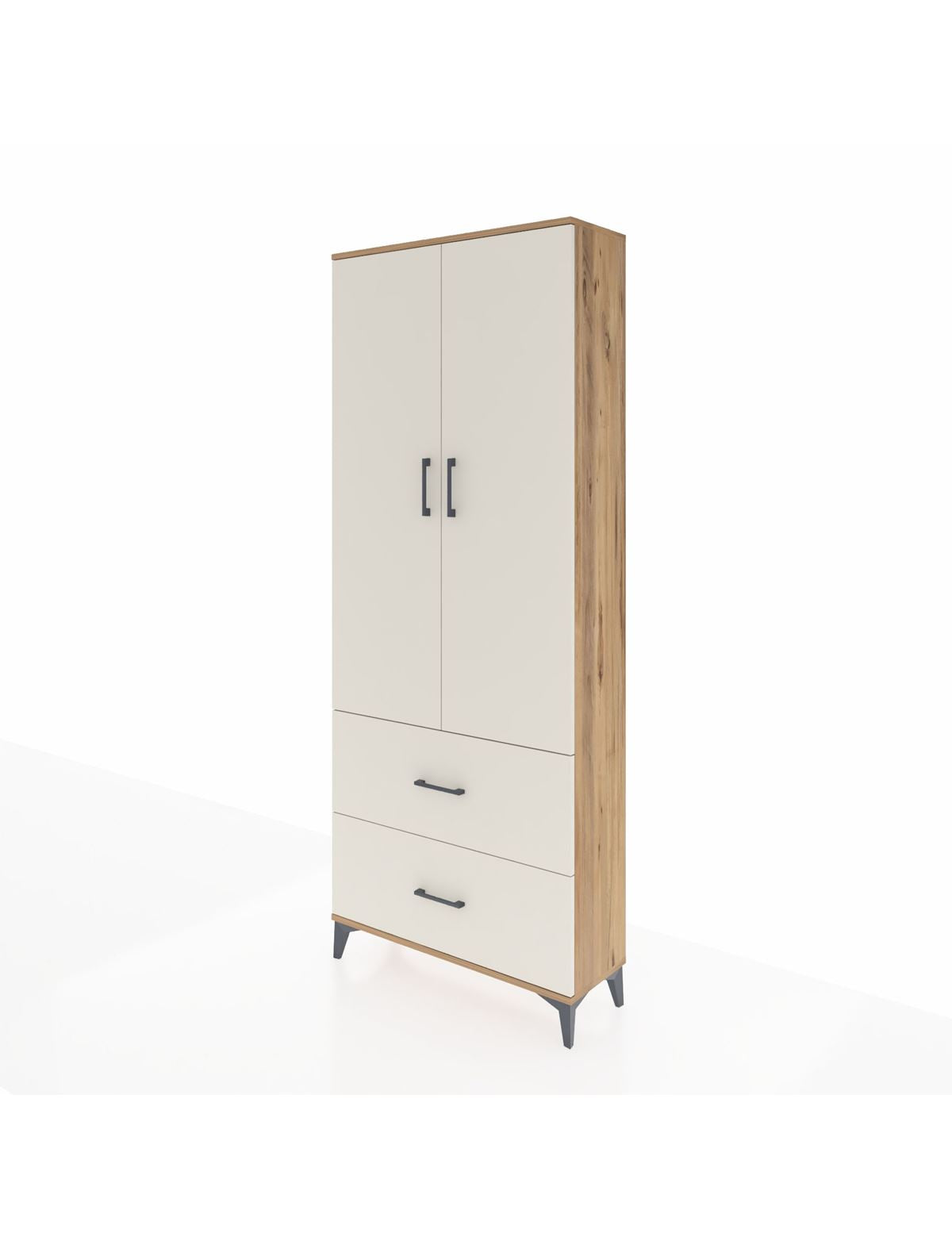 Arges Dolap 2 Raflı 2 Çekmeceli Tek Askılı 88x30x221 - S30M070V7A