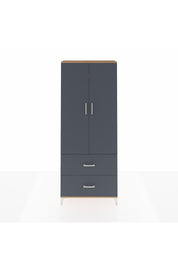 Arges Dolap 2 Raflı 2 Çekmeceli Tek Askılı 88x30x221 Çam-Antrasit