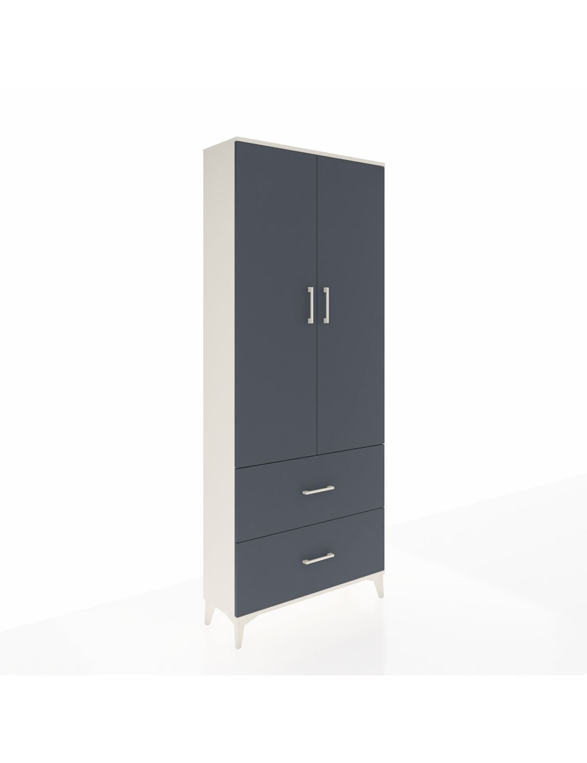 Arges Dolap 3 Raflı 2 Çekmeceli 2 Kapaklı 88x30x221 Aytaşı-Antrasit