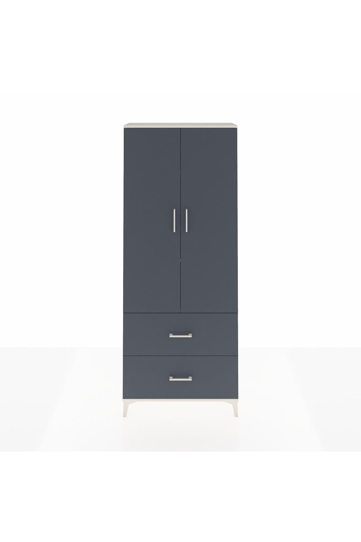 Arges Dolap 3 Raflı 2 Çekmeceli 2 Kapaklı 88x30x221 Aytaşı-Antrasit