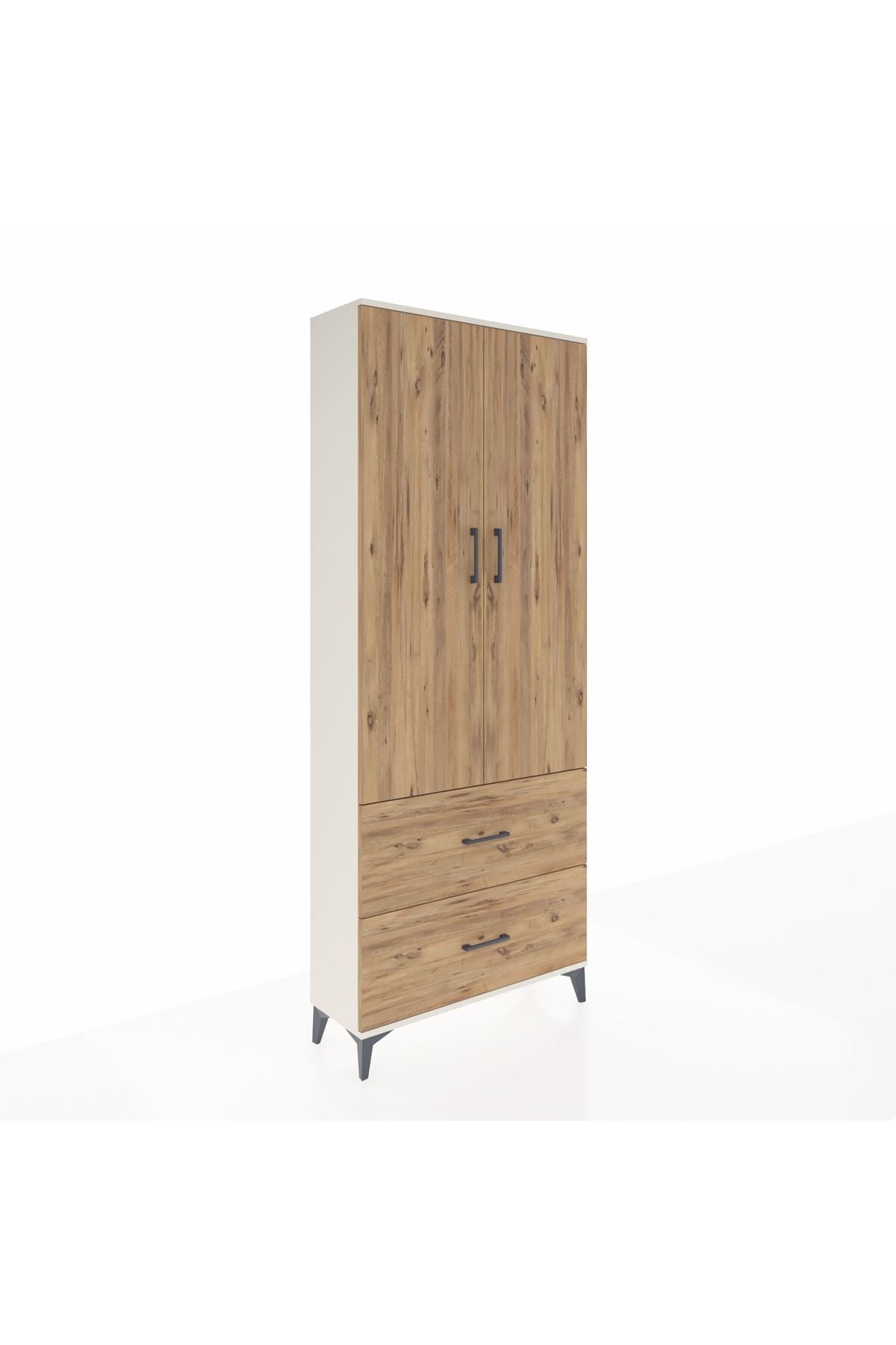 Arges Dolap 3 Raflı 2 Çekmeceli 2 Kapaklı 88x30x221 Aytaşı-Çam