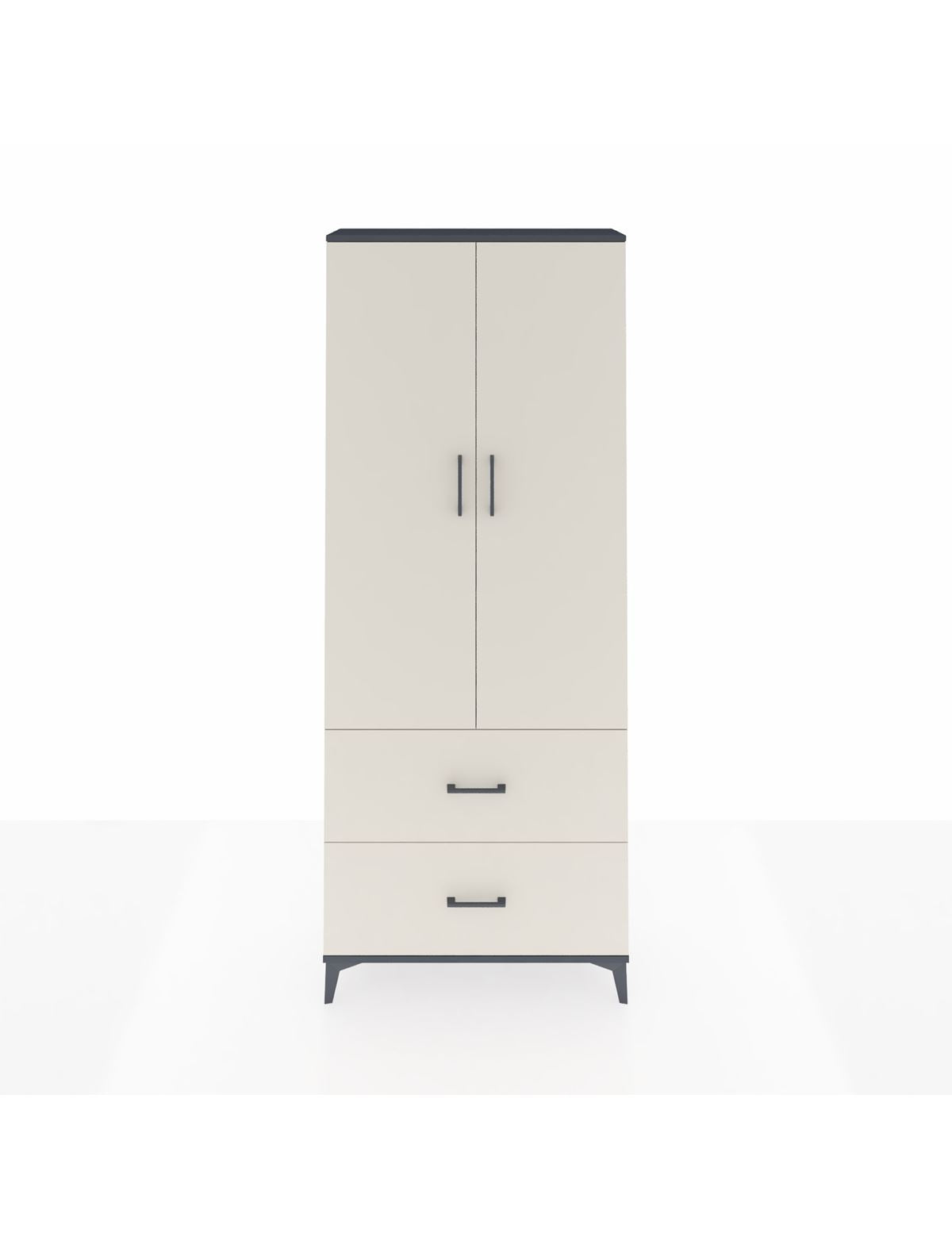 Arges Dolap 3 Raflı 2 Çekmeceli 2 Kapaklı 88x30x221 Antrasit-Aytaşı